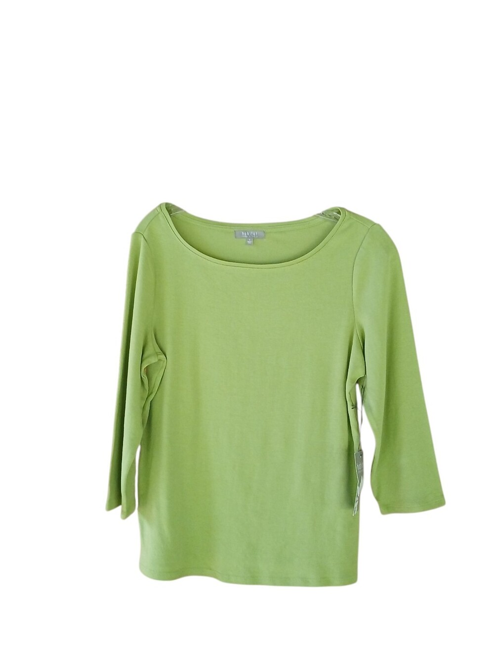 Habitat Leaf Green Scoop Neck 3/4 Sleeve Tee Shirt Small